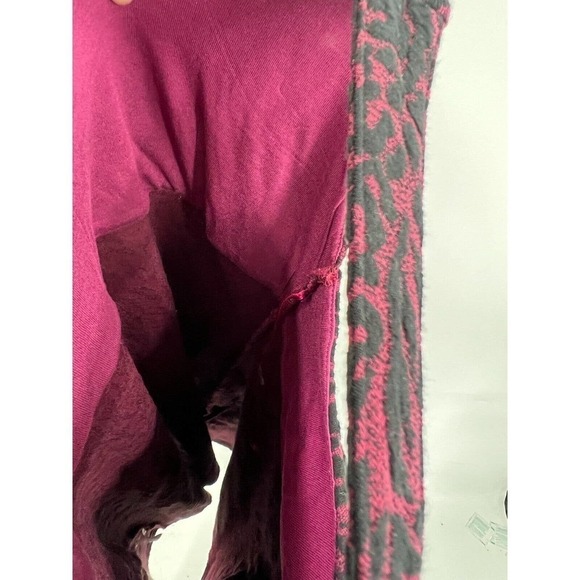 Free People Rose Wine Leopard Jersey Mini Bodycon Tunic Party Dress L NEW $78 - Picture 5 of 8